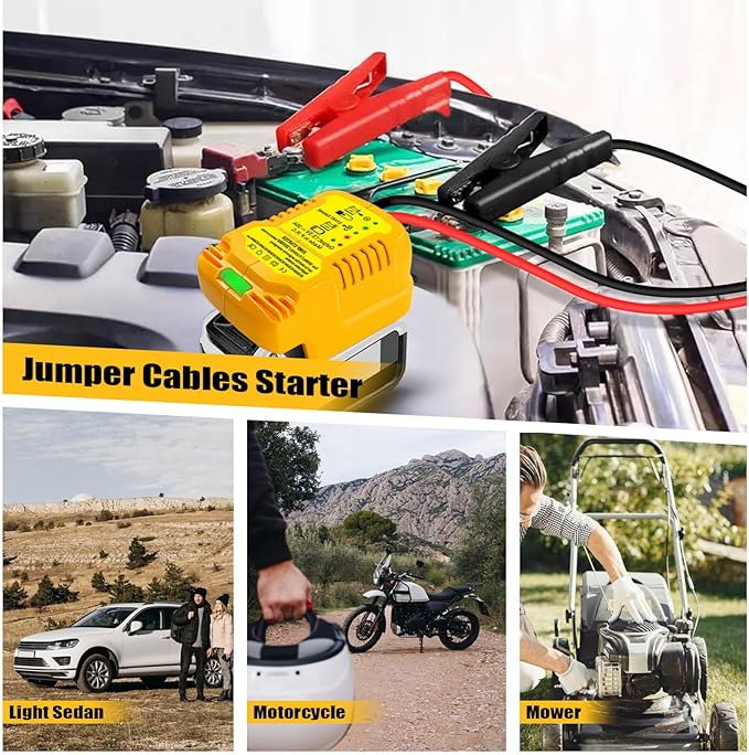 Car Jumper Starters Adapter for DeWalt 20V 60V Battery, 11AWG Cable Convert to Jumper Starter Automotive Booster, Jump kit Cable for Car Batteries (NO Battery)