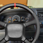 MEWANT Steering Wheel Cover for Chevy Silverado 1500 Astro Blazer Kodiak S10 Made of Matte PU Carbon Fiber Real Leather