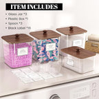 Laundry Pods Storage Container, Clear Laundry Room Organization and Storage,Detergent Powder Container,with Wooden Lids & Lab