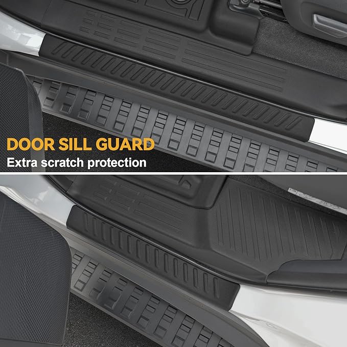 Floor Mats for Toyota Land Cruiser Prado 2024-2026, All Weather Floor Mats Trunk Cargo Liner with Backrest Protectors and Door Sill Guards Accessories, Full Coverage Set (Fit 5 Seats)