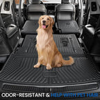 Cargo Mat Backrest Mats for 2021-2025 2026 Jeep Grand Cherokee L (3rd Row Manual & Power Fold), All Weather TPE Trunk Mat Cargo Liner Car Accessories (L | Cargo Mat+3rd Row Backrest Mats)