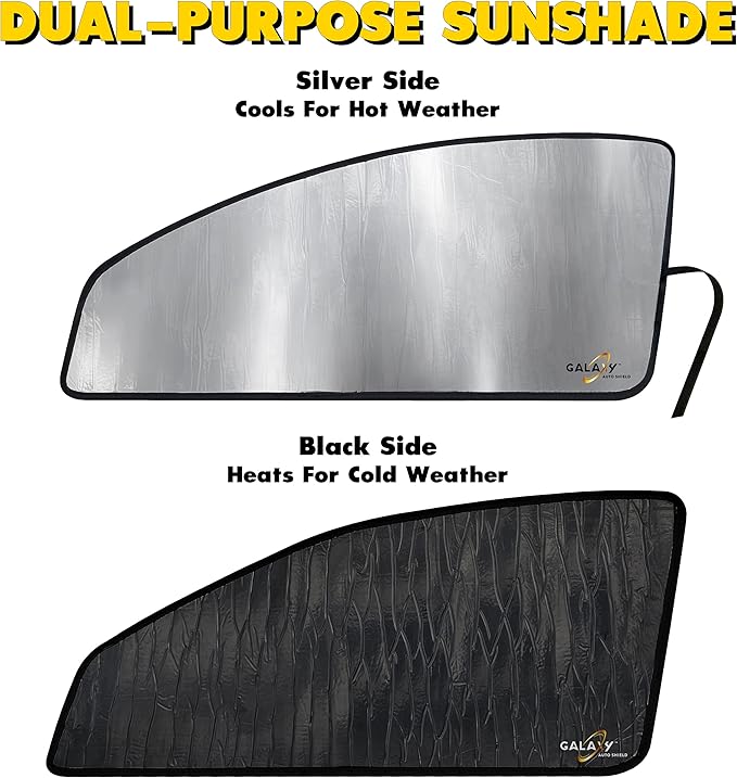 Custom Fit Front Side Sunshades (2pcs) for Mercedes-Benz Sprinter 2019 2020 2021 2022 2023 2024 2025 2026, Insulated Sunshade Privacy Accessories Blockout UV Reflector Protection - Made in USA