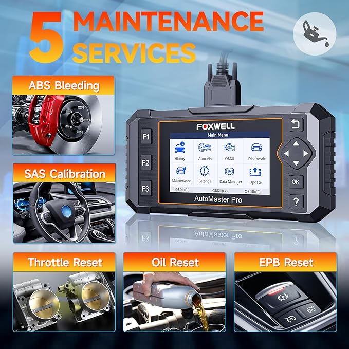 2026 FOXWELL NT614 Elite OBD2 Scanner with 5 Resets ABS Bleeding, SAS Calibration, Oil, EPB, Throttle, Upgrade of NT604 Code