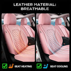 Coverado Front Seat Covers, Luxury Faux Leather Breathable Waterproof Protectors, Universal Fit for Cars, SUVs, Trucks, Durab