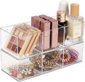 JessLab Acrylic Organizer, 2PK Cube Sections Makeup Organizer for Drawer, Makeup Organizer for Vanity, Countertop, Bathroom, 