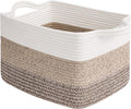 Goodpick Woven Storage Basket, 13"x10"x9" Cotton Rope Organizer for Dog Toys, Books, Stylish Gift Basket with Handles, Small 