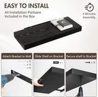 30 Inch Floating Shelves, 12" Deep Floating Shelf Wall Mounted, 30" Wall Shelves, Rustic Deep Bookshelf, Extra Deeper & Thick
