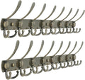 Dseap Coat Rack Wall Mount - 29.5” Long 8-Tri-Hooks Heavy Duty Coat Hanger Rail Wall Hooks for Hanging Coats Hats Clothing Cl