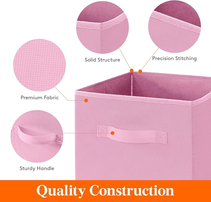 Lifewit Storage Cubes, Foldable Decorative Fabric Storage Baskets for Organizing Home Organizers with Handles for Shelves, Cl