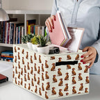Vizsla Gifts Storage Bins & Boxes with Handles, Dog Mom Dad Lovers Gifts for Women Men Foldable Basket for Organizing, Dog Co
