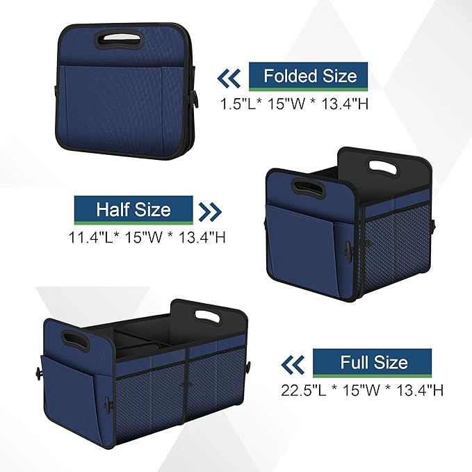 Femuar Car Trunk Organizer,Car Storage Organizer with 72L Large Capacity Waterproof Collapsible and 11 Pockets,Trunk Organize