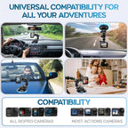 MiPremium Car Suction Cup Mount for GoPro Hero 13 12 11 10 9 8 7 6 5 4 3 3+ 2 Session Black Silver XIAOYI 4K SJCAM Yi Sports Action Camera Dash Cam holder perfect for Boats Vehicle Windshield & Window