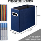 4 Packs Letter Size File Organizer, File Folders Organizer, Fabric Storage Box, Collapsible Paper Organizer with Metal Handle