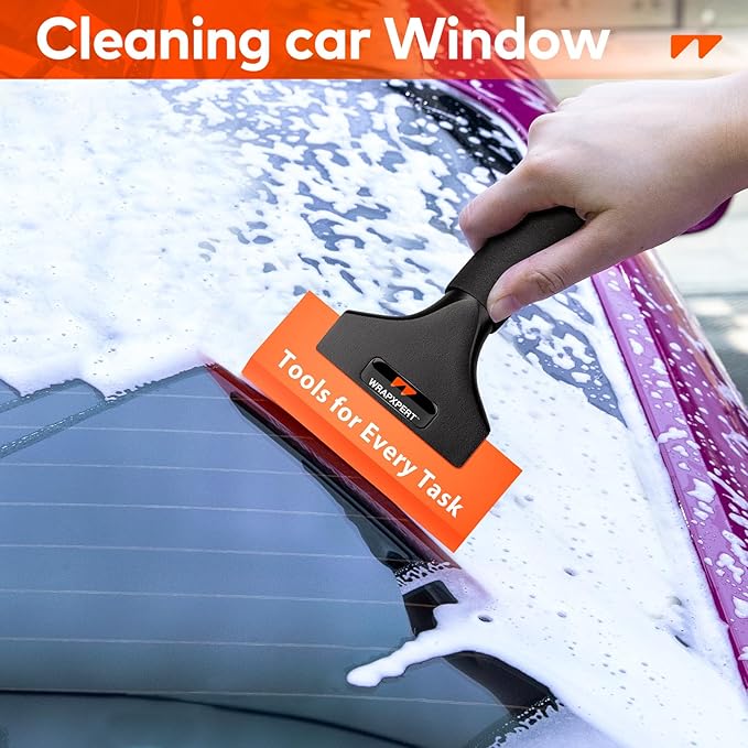WRAPXPERT Window Tint Tools 2Pack, Small Squeegee 5 inch & Mini Squeegee for Car Window, Rubber Scraper Kit for Front Windows Rear Glass, Auto Car Glass Film Installation