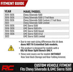 Rough Country Leather Seat Covers for Chevy Silverado 1500 & GMC Sierra 1500 Crew Cab (2019–2026) – Front Buckets & 60/40 Rea