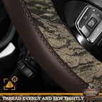 Mossy Oak Camo Steering Wheel Cover, Durable Grip Car Steering Cover, Universal Fit 14.5"–15.5" - Made with Premium Brown PVC