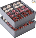 Qozary 2 Pack Socks Underwear Drawer Organizer Divider, 24 Cell or 16 Cell Collapsible Cabinet Closet Organizer Storage Boxes