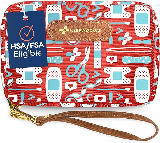 KeepGoing Travel First Aid Kit for Kids – 130 Pc. for Car, Home, Purse, Diaper Bag & Backpack with Latex-Free Bandages - Mini