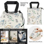 Car Trash Bag Large Hanging Can for Back of Seat, Cute Waterproof Car Garbage Bag for Vehicle, Travelling, Outdoor Cute Colorful Dinosaur