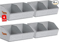 Homsorout Closet Organizers and Storage Bins - 4 Pack Collapsible Divided Trapezoidal Cube Storage Bins Baskets with Orange H