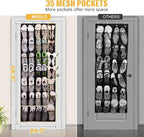 MISSLO 35 Large Pockets Over the Door Shoe Rack for Door Sturdy Oxford Over the Door Shoe Organizer Closet Hanging Shoe Holde