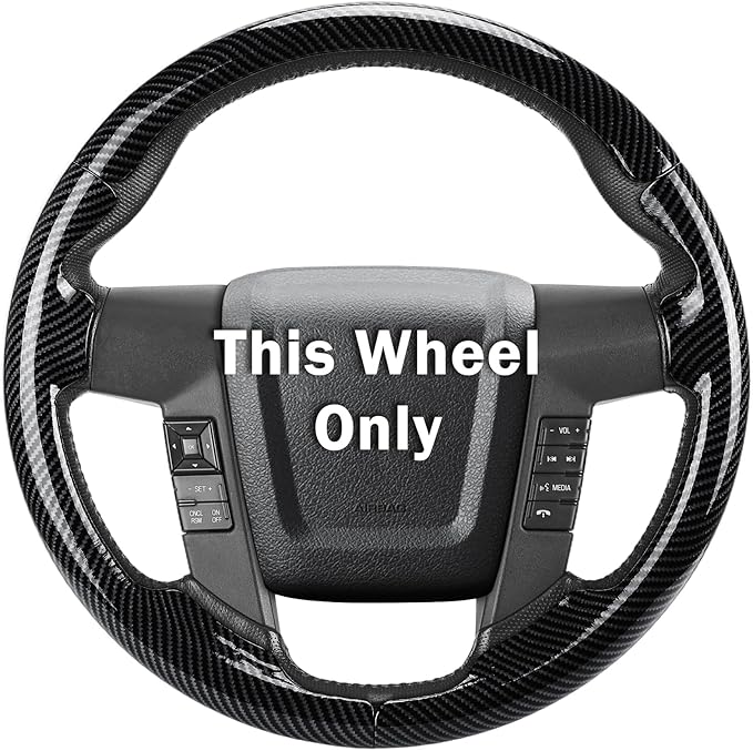 Steering Wheel Cover for Ford F150 2009-2014/ Ford Expedition 2015-2017, Car Steering Wheel Cover Protector Accessories for Ford (Glossy Black)