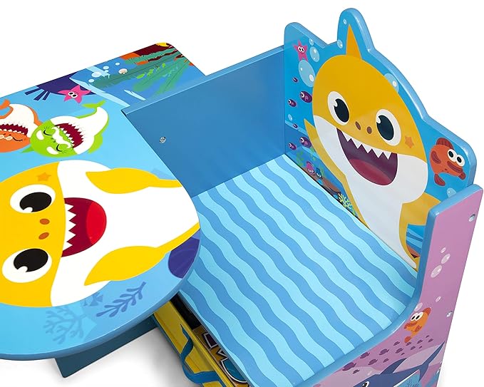 Baby Shark Chair Desk with Storage Bin - Ideal for Arts & Crafts, Snack Time, Homeschooling, Homework & More by Delta Childre