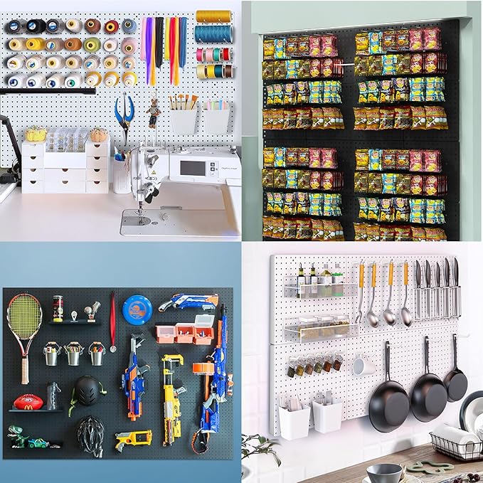 FZK Peg Board, 82PCS Metal Pegboard Wall Organizer Kit. Heavy Duty Pegboard, Peg Boards, Pegboard for Walls, White Pegboard f
