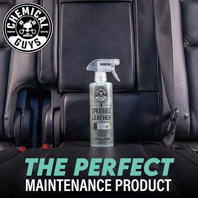 Chemical Guys SPI_103 Sprayable Leather Cleaner and Conditioner in One for Interiors, Apparel, and More (Works on Natural, Sy