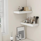 Deep Floating Shelves | 24 Inch White Floating Shelves Set of 2 | 12 Inch Deep Rustic Wood Shelves for Wall | 24" W x 12" D W