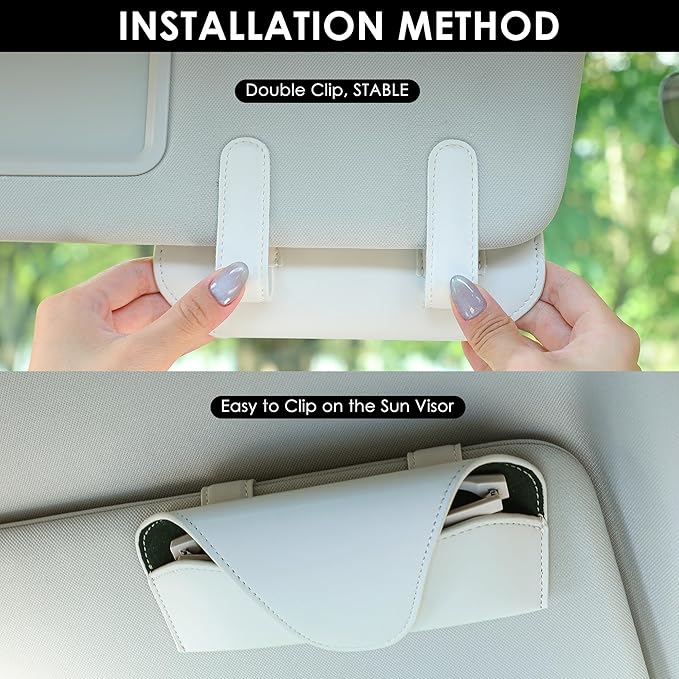 Sunglass Holder for Car Visor, Car Sunglasses Holder Eyeglasses Holder for Visor Accessories