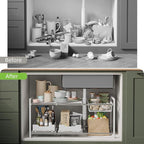 NETEL Under Sink Organizers and Storage,Kitchen Cabinet Organizer,2 Tier Under Sink Expandable Shelves，Bathroom Cabinet Organ