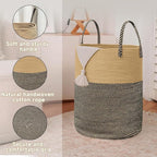 JMvicyroam Large Woven Laundry Basket Hamper,100L Cotton Rope Storage Bin for Blankets,Toys and Clothes,Decorative Tall Nurse