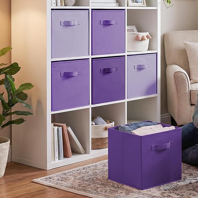 Cupic Cupid 13 Inch Storage Cube, Fabric Cube Storage Bin with Handles, Storage Cube Organizer for Clothes and Toys, Collapsi