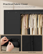 SONGMICS Wardrobe Closet, 83.5 Inch Large Capacity Portable Closet, Clothing Rack, 25 mm Dia,Thick Steel Tubes, Clothes Organ