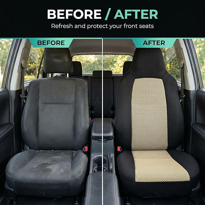 FH Group Automotive Front Car Seat Covers for SUV, Trucks, Sedan and More - Universal Fit Front High Back Design Interior Acc