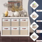 Ornavo Home 13 x 15 x 13 Kallax Storage Cube Bins, Foldable Collapsible Fabric Storage Bins Box Linen Shelf Basket Cube Organ
