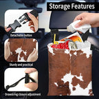 Car Trash Bag Large Hanging Can for Back of Seat, Cute Waterproof Car Garbage Bag for Vehicle, Travelling, Outdoor Brown Leopard Cow