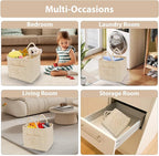 Storage Basket Boho Fabric Large Collapsible Floral Laundry Nursery Hamper Portable Folding Storage for Clothes Toys (Yellow 