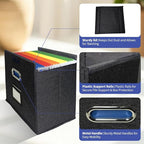 2 Pack Hanging File Folder Box with Lid, Durable Letter Size Filing Storage Box, Sturdy Magazine File Holder with Cardboard S