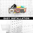 Sieral 6 Pieces Pegboard Baskets Wall Mount Wire Peg Board Baskets 3 Sizes Pegboard Accessories Slatwall Bins Basket Home Gar