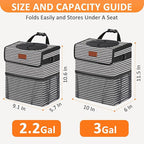Car Trash Can for Car Cute, Bag Bin Hanging Waterproof Automotive Garbage Cans Leak Proof Vehicle Trash Can Stripe