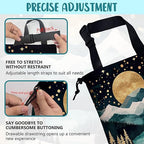 Car Trash Bag Golden Moon Snowy Mountains Hanging Drawstring Car Organizer and Storage Bag with Adjustable Buckle Canvas Garbage Bin for Back Seat or Hanging Headrest Car Decor