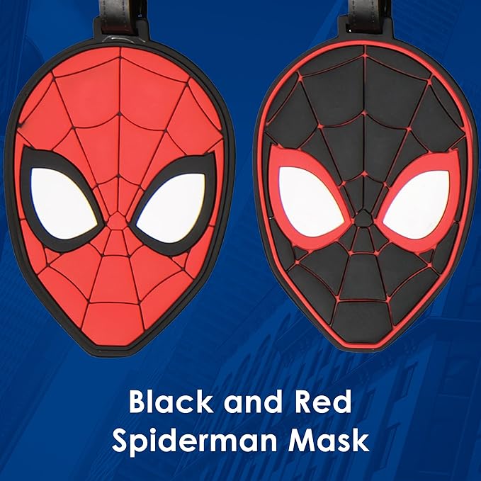 FUL Marvel Spider-Man 2-Piece Suitcase ID Tag Set with Adjustable Straps, Mile Morales, Multi, One Size