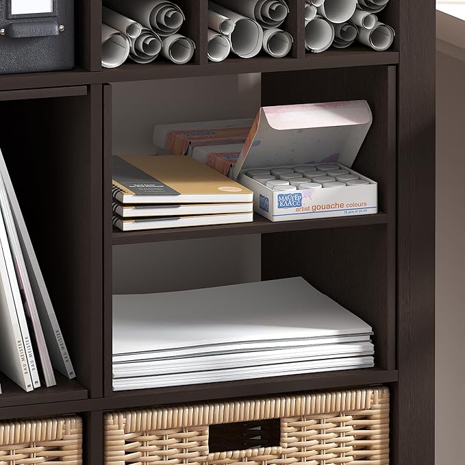 Furinno Cubicle Cube Insert, H-Shelf Cube Organizer, 2-Tier Shelf Accessory, Fits into Furinno Triple Thick Cubes, IKEA Kalla