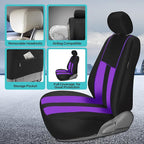 FH Group Car Seat Cover Full Set Striking Striped Car Seat Covers with Front Seat Covers and Rear Split Bench, Universal Fit 