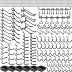 196 PCS Extra Thick 1/4" Pegboard Hooks Set, Heavy Duty Peg Board for Hanging Storage, Black Metal Pegboard Accessories with 