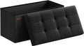 SONGMICS Mazie Collection - 30 Inches Folding Storage Ottoman Bench, Ottoman Foot Rest, End of Bed Bench, Storage Chest, Load