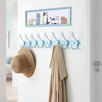 Dseap Coat Rack Wall Mount - 29.5” Long 8-Tri-Hooks Heavy Duty Coat Hanger Rail Wall Hooks for Hanging Coats Hats Clothing Cl