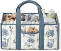 Blissful Diary Floral Diaper Caddy Organizer, Stylish Nursery Storage Basket, Gift for Baby Shower, Newborn Essentials, Peony